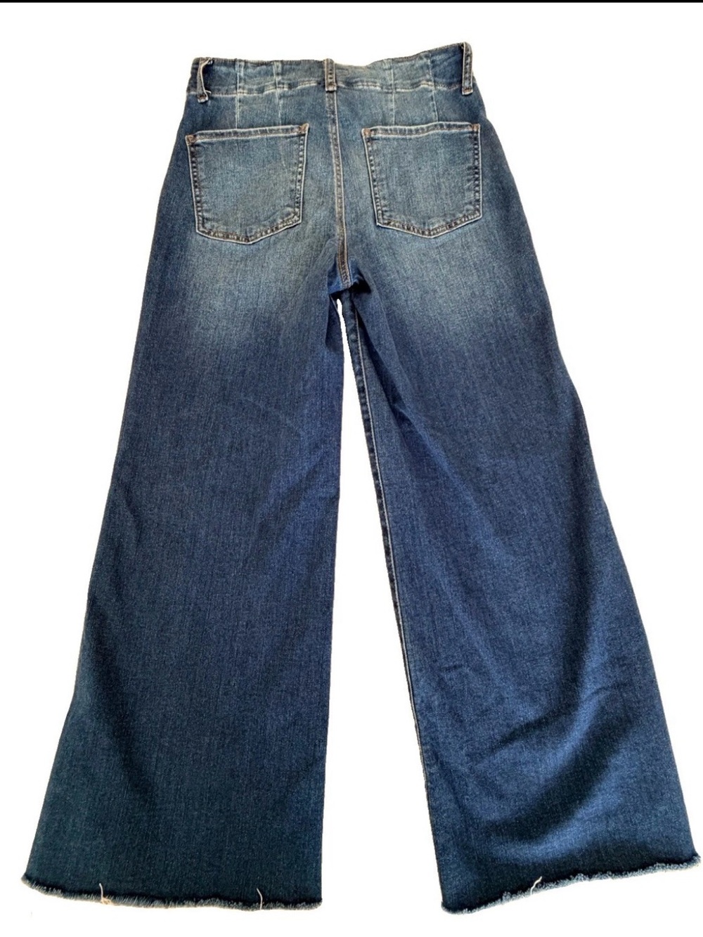KUT from the Kloth Meg High Rise Fab Ab Wide Leg Raw Hem Jeans Size 2 - Picture 2 of 9
